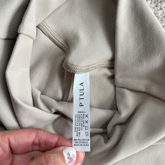 P'tula Tan High Rise 6" Biker Shorts Size Small Hidden Scrunch Buttery Soft Nude - Picture 14 of 14